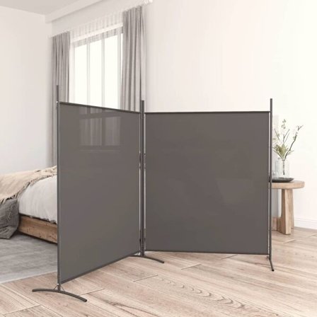 vidaXL Rumdeler 2 paneler antracit 348x180 cm stof Antracit