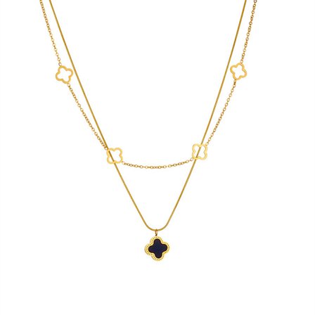 Kvinners firkløverhalskjede, heldig firkløveranheng hals