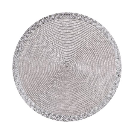 Sæt med 8 dækkeservietter, PVC-dækkeservietter til spisebordet Silver