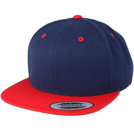 Yupoong - Blå snapback Keps - Classic Navy/Red Snapback @ Hatstore