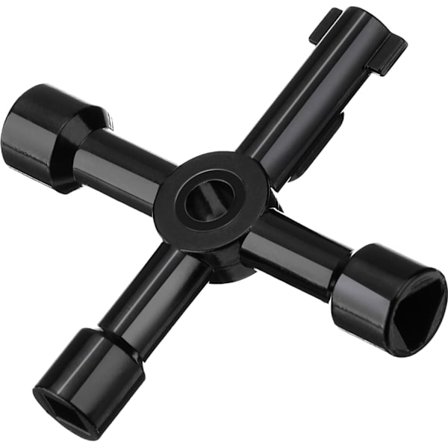 4-vägs multifunktionell verktygsnyckel för el, vatten, gas och elmätare