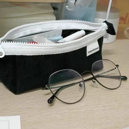 Sødt penalhus, dejlig tegneserie Korea-mode penalhus, vaskbart lærred med høj kapacitet, opbevaringstaske til kontorartikler