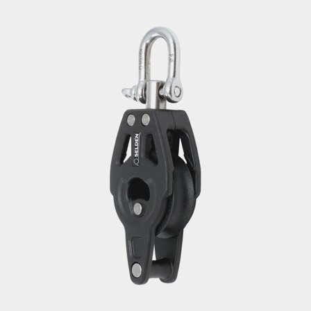 Moitão simples com manilha Seldén BBB 30, giratório, com rolamento, com olhal, para cabos Ø4 - 8 mm