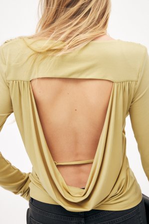 Premium Selection Haut drapé à dos profond - - Vert - L