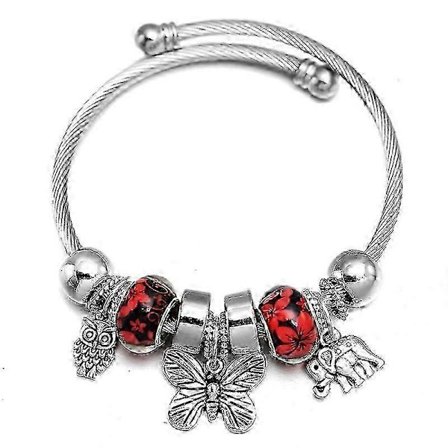 Trendy perlearmbånd i rustfritt stål for kvinner - Justerbart 60 mm, 6 farger