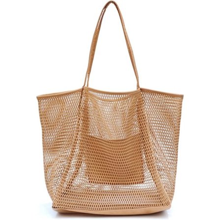 Mesh Strand Tote Dame Skulder Håndtaske