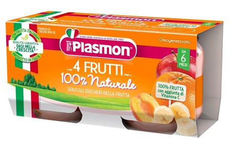 Plasmon Omogeneizzato 4 Frutti 2x80g 6Mesi+