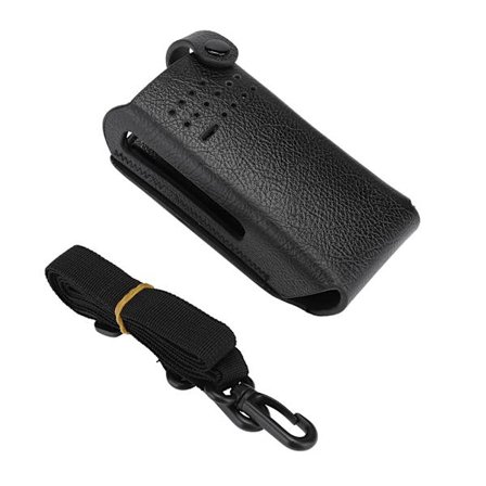 Hardt PU-Læretui med Ryggklips/Nylon Skulderstropp for Motorola GP328D Walkie Talkie