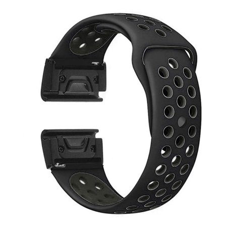 Garmin Fenix 5X / Fenix 3 tvåfärgat klockband av silikon - Svart