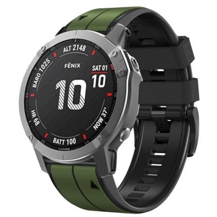 För Garmin Fenix ​​7X Vertical Stripes Tvåfärgad watch