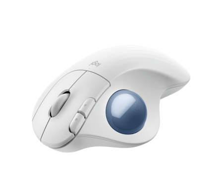 Logitech ERGO M575S Wireless Trackball - Off White + Blue Ball