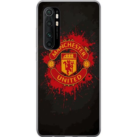 Kompatibelt Mobildeksel til Xiaomi Xiaomi Mi Note 10 Lite Manchester United logo i rød og gul farge med røff sportslig bakgrunn