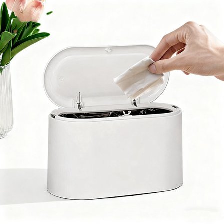 Mini Skraldespand, Sensor Skraldespand, Bordplade Affaldsspand, Skrivebord, Kontor Affaldsspande, Bord Skraldespand, 11*13*22cm, Plastik Skraldespand