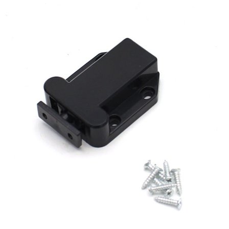 6 stk. Touch Release-låse, Touch-låse med skruer, Push Open-lås til døre, skabe og skuffer, sort