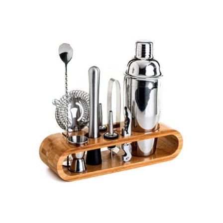 10-delad cocktailbar-set barverktygssats, 750 ml rostfritt stål coc