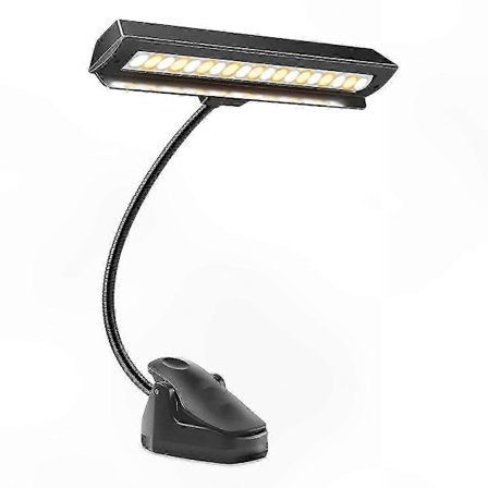 Justerbar LED nodestativlampe, bærbar USB-C genopladelig lampe til klaver- og orkesterbrug [DB]