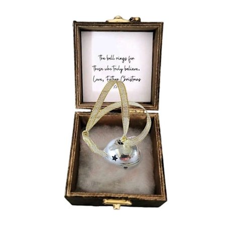 Jul Magisk Tro Klocka Vintage Järn Klocka Dekoration Jul Souvenir Klocka i Trälåda för Träd Hem Fester Dekor