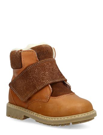 Sigge Print Velcro Boot Brown Wheat
