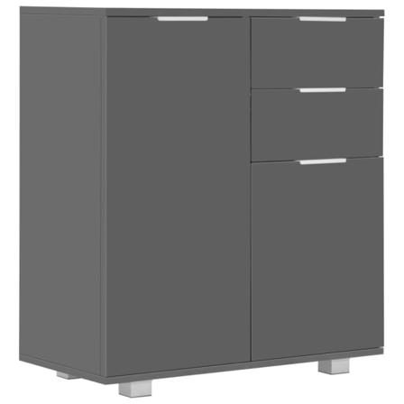 Vidaxl Skänk Högglans Grå 71x35x76 Cm Spånskiva Grå