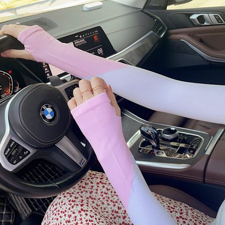 Sommar Is Ärm Solskyddsmedel Dam Hand Ärm Utomhus UV-skydd Körning Sval Myggavvisande Hand Ärm Armstöd Tunn Herr