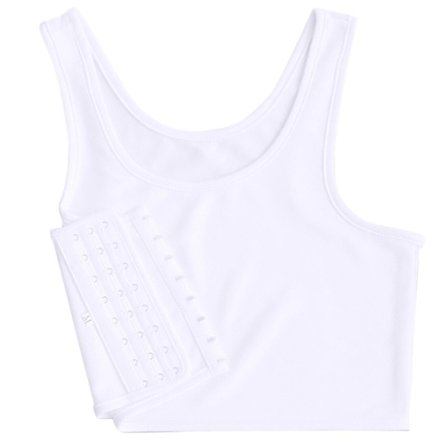 Fashion Kompression Bryst Binder Kvinder Ærmeløs Vest Ensfarvet Kort Tank Top
