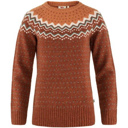Fjällräven Women's Övik Knit Sweater in Autumn Leaf/Desert Brown | Size: Medium, Wool