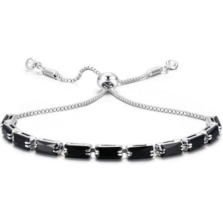 Sølvarmbånd til kvinder, justerbart sølvarmbånd til kvinder, tennisarmbånd i sølv og guld med flerfarvede zirkonkrystaller, gave