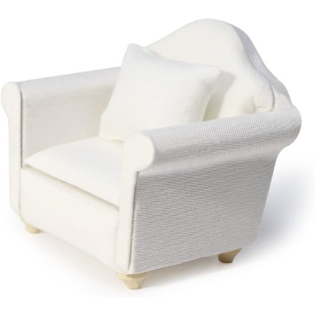 Nukkekodin sohva tyynyllä 1:12 mittakaavassa Miniatyyrisohva Nojatuoli L