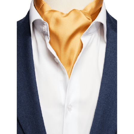 John Henric Silk Single Pointed Ascot Plain Kostymtillbehör Herr Brun ONESIZE