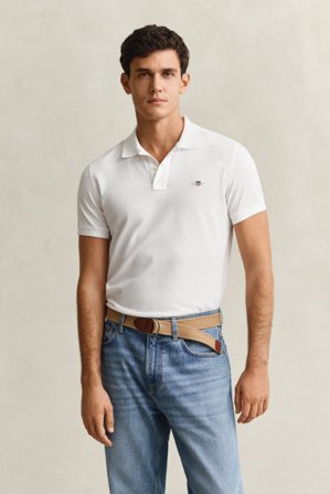 GANT Herren Slim Fit Piqué Poloshirt (S) Weiß