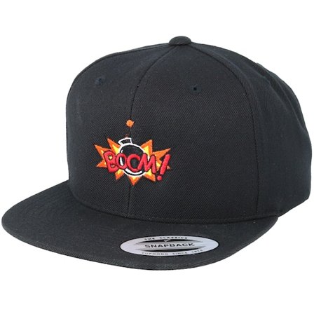 BOOM - Black snapback Czapka Z Daszkiem - Boom Logo Black Snapback @ Hatstore