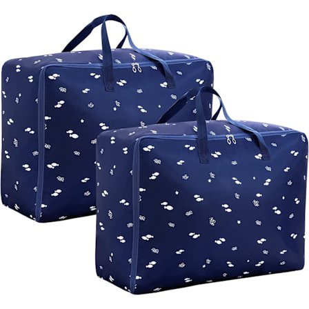 2-delt oppbevaringspose for under sengen 105 liter - Vanntett oppbevaringspose for tepper, puter og leker - Stor oppbevaringspose for sengetøy o