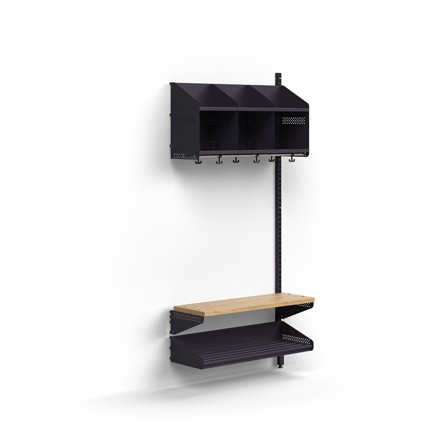Garderobenschrank ENTRY, Anbaumodul, wandhängend, 1800 x 900 x 300 mm, anthrazit