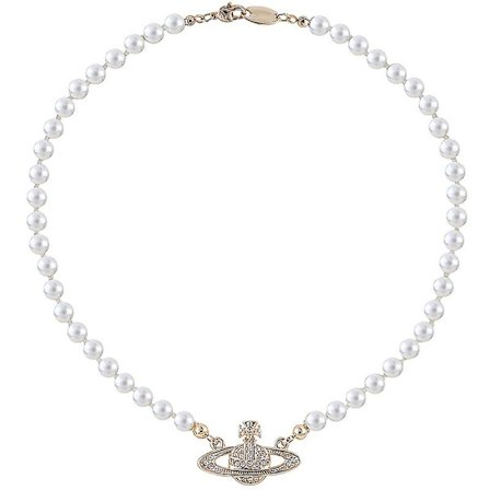 Hänge, high-end, retro stil, pärlemor temperament, elegant gnistrande diamant planet halsband