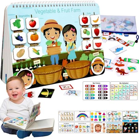 Montessori Busy Book 12 sivua, Oppiva lelu 2-4 vuotiaille, Kannettava aktiviteettikirja lapsille