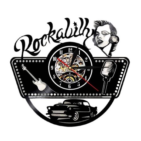 Musik Vinylskiva Väggklocka - Musikgitarr Mikrofon Väggklocka - Vinylklocka - Väggdekor i vardagsrummet - Unika presenter till musikälskare