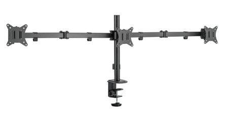 Deltaco Triple Desk Mount, tilt, swivel, rotate, 13-27", 7 kg