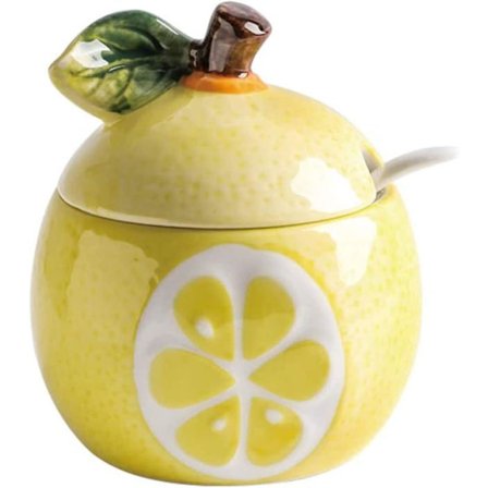 250 ml fruktformad kryddburk sockerburk kryddburk med lock och sked