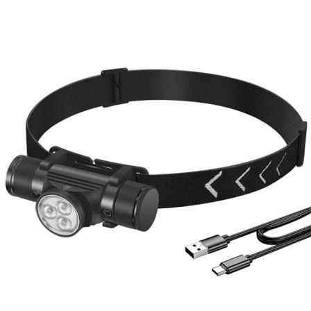 Päälamppu, 1500 lumenin ladattava LED-päälamppu, IP66-vedenkestävä
