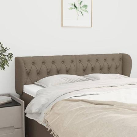 Vidaxl Huvudgavel Med Kanter Taupe 147x23x78/88 Cm Tyg Taupe