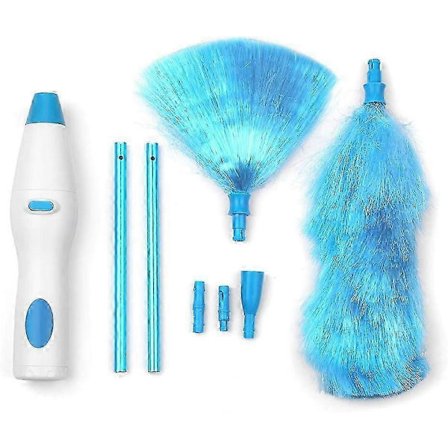 Elektrisk Spin Dust - Bærbar Trådløs Elektrisk Støvkost Fjærstøvkost Uttrekkbar Mikrofiber Støvkost Støvrensebørste for Hender Støvbørste