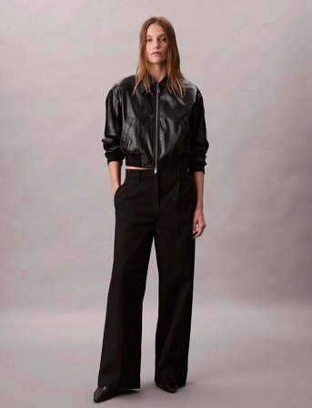 Calvin Klein Stretch Chino W/ Pleat - Wide Le - Black - 40