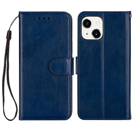 Iphone 13 Fodral Crazy Horse Läder Mörk Blå Mörkblå