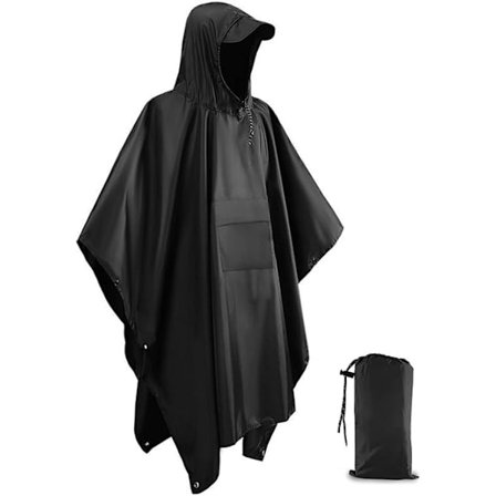 Vanntett Poncho Voksen, Gjenbrukbar Regnponcho Voksen Vanntett Poncho Vanntett Voksen Lett Vanntett Regnjakke for Utendørs Vandring Camping