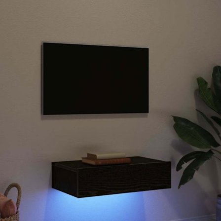 TV-möbel - hi-fi-möbel Vidaxl TV-möbel med LED-belysning Svart ek 60 x 35 x 15,5 cm