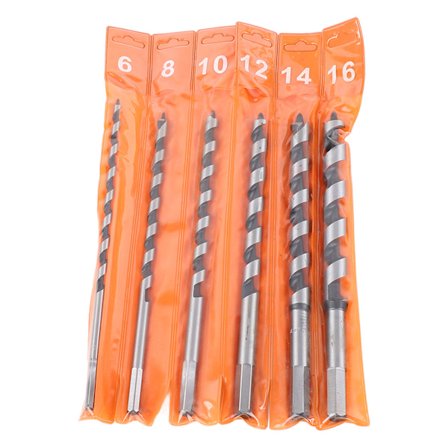 6 Delars 230mm Långt Sexkantsskaft Borrskruvborrsats för Träbearbetning