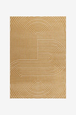 KM Home - Flatvevd teppe Hawaii - Gul - Glattvevde tepper - 160X230 - Fra Homeroom