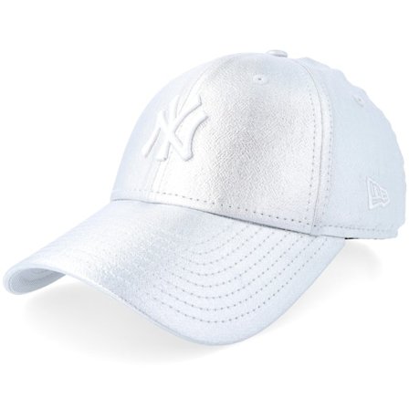 New Era - MLB White adjustable Lippis - New York Yankees Womens Metallic 9FORTY Silver Adjustable @ Hatstore