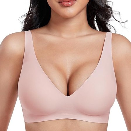 Sømløs trådløs BH til kvinder, størrelse XL - Blød komfort og støtte til hverdagsbrug Pink