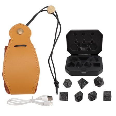 7 stk. Elektroniske Lysende RPG Polyhedriske Terninger med Opbevaringspose